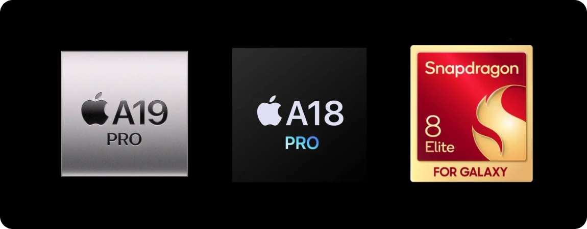 Процессоры Apple A19 Pro, Apple A18 Pro, Snpadragon 8 Gen 4 for galaxy